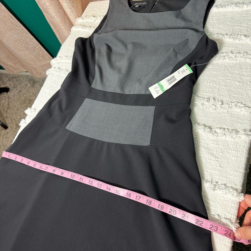 Jones New York NWT Black Gray Sleeveless Career Business Dress A-Line Sz 8 - Picture 6 of 10